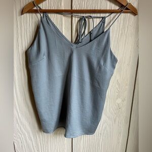 Banana Republic tie back silky camisole top blue